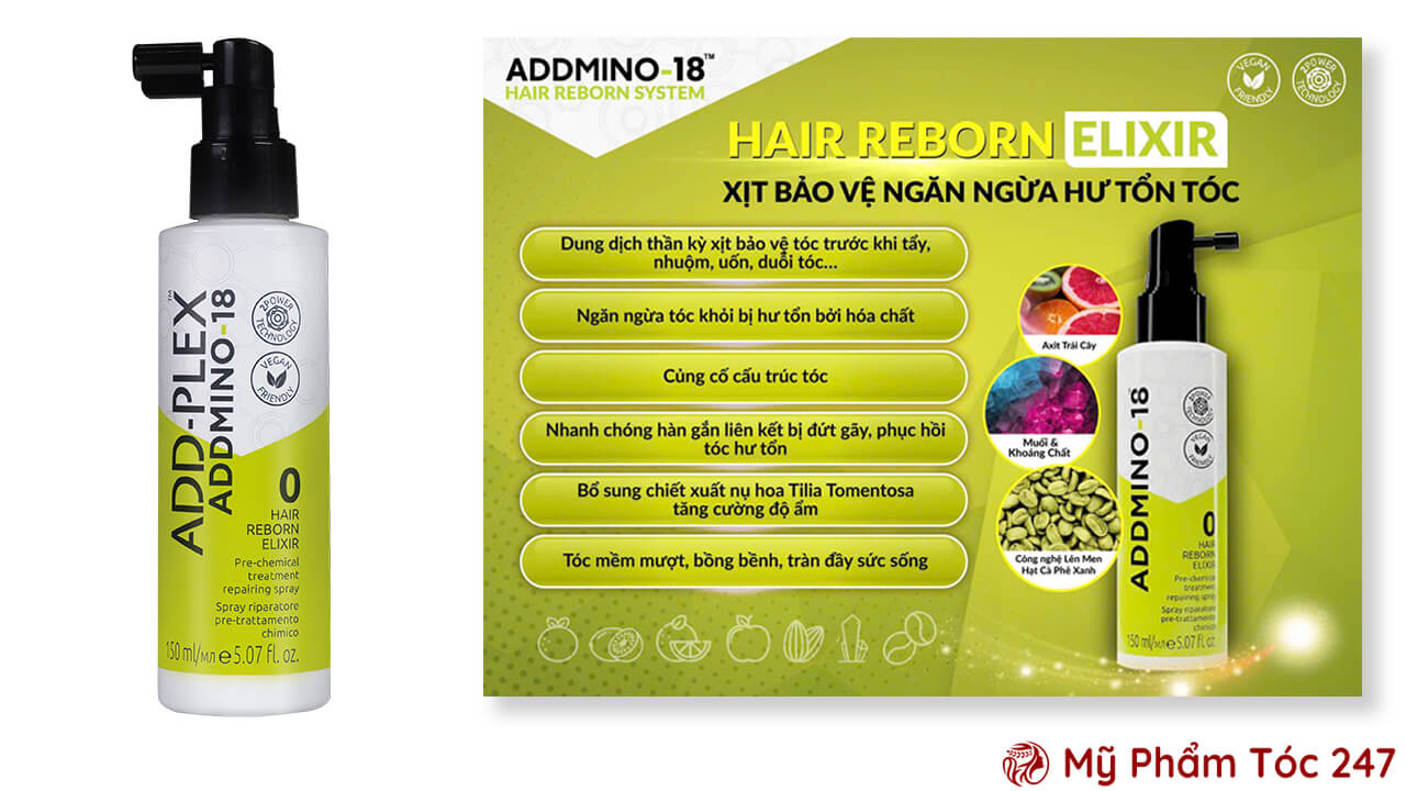 Tính Năng Của Xịt Dưỡng ADDMINO-18 Hair Reborn Elixir Bảo Vệ Và Phục Hồi Toàn Diện